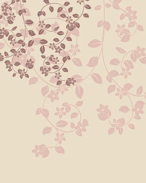 ベージュ色の背景といくつかの花の植物 — ストックベクタ