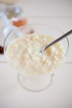 Creamy rice pudding clipart