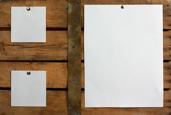 Three pieces of blank paper — Stock Photo, Image