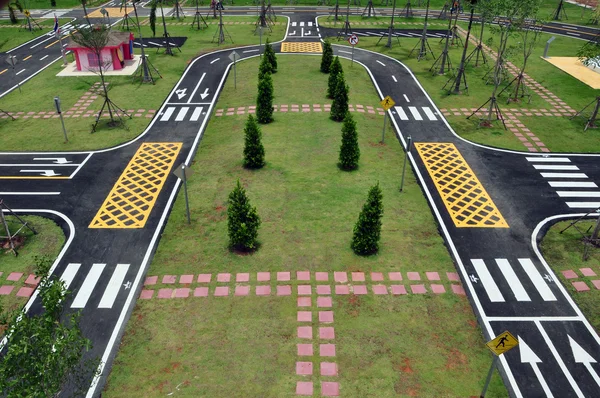 Top view of traffic symbol area — Stock Photo, Image