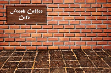 Coffee cafe as brickwall pattern clipart