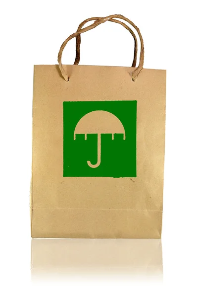 Beware wet logo paper bag — Stock Photo, Image
