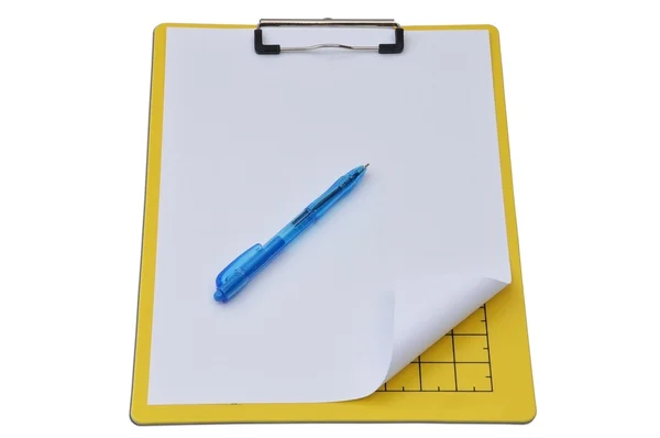 Žlutá barva psací desky — Stock fotografie