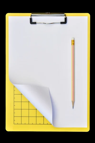 Pisanie deski jako czarne tło żółty — Zdjęcie stockowe