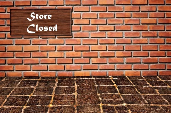 Obchod uzavřen logo jako brickwall — Stock fotografie
