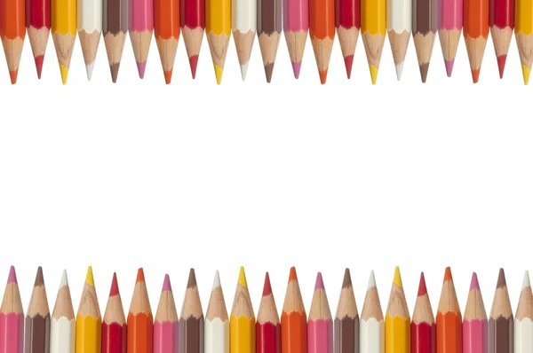 Kleurrijke potlood als witte isoleren achtergrond — Stockfoto