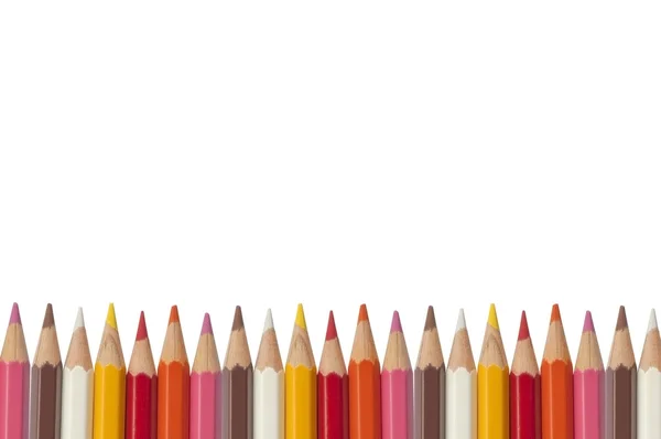 Kleurrijke crayon als witte isoleren achtergrond — Stockfoto