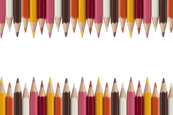 Beyaz izole arka plan olarak renkli kurşun kalem — Stok fotoğraf