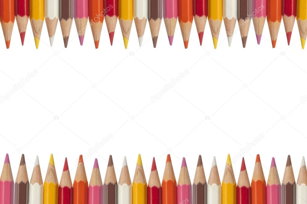 Colorful pencil as white isolate background