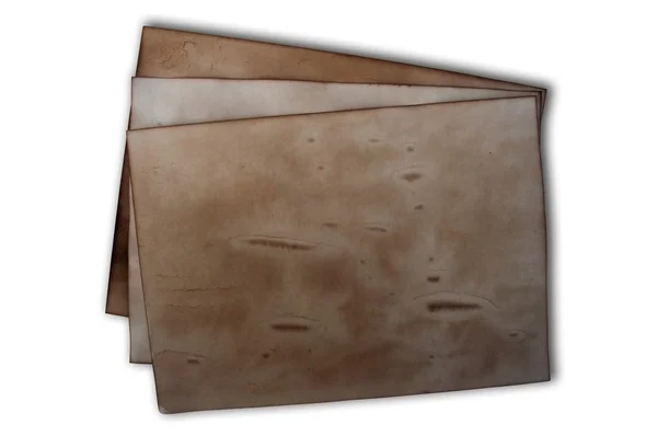 Старий папір як білий ізольований фон — стокове фото