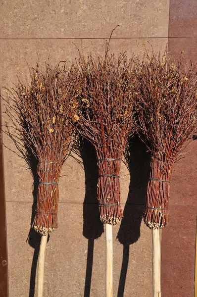 Stock image Birch brooms.