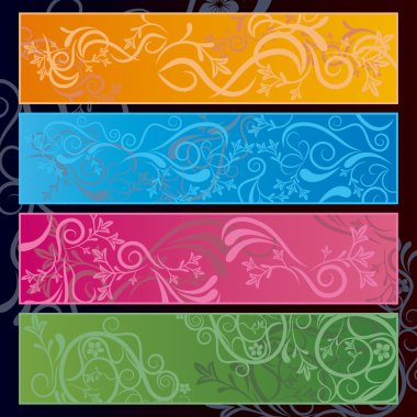 Abstract floral banner clipart