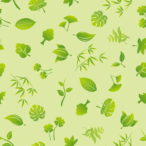 Безшовний зелений візерунок листя — стоковий вектор