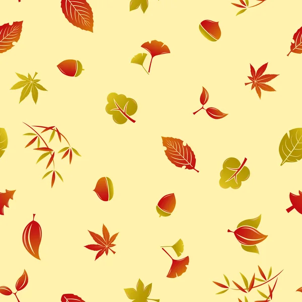 Seamless Autumn Foliage Pattern — Stock Vector
