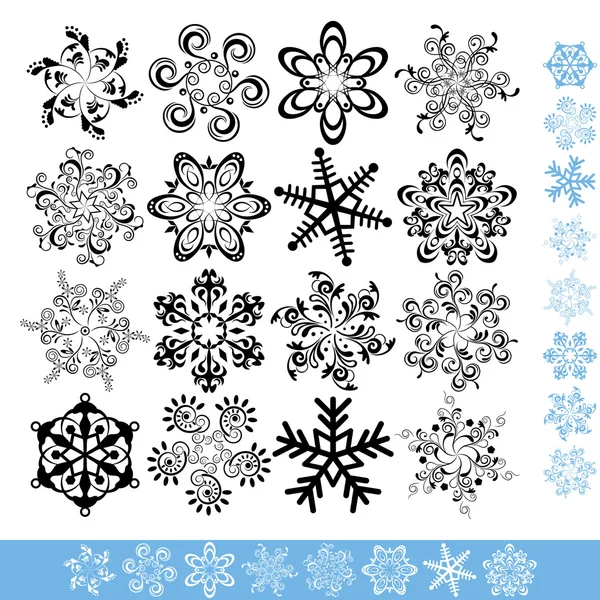 Art snowflakes set — Stock Vector