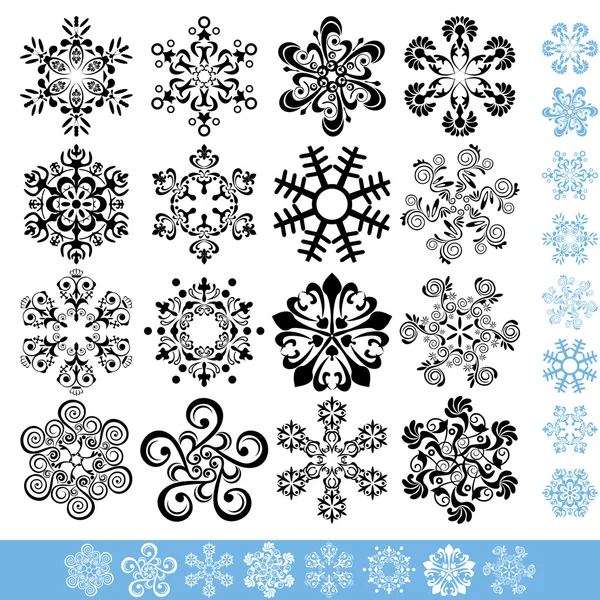 Art snowflakes set — Stock Vector