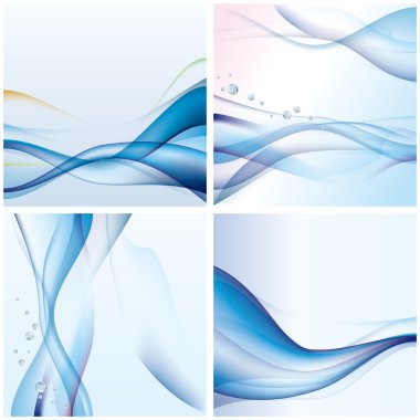 Abstract blue wave background clipart