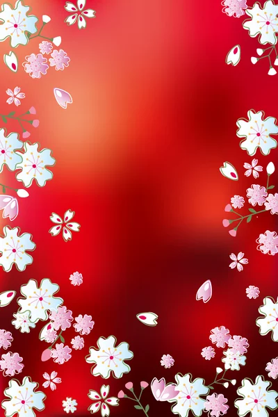 Αφηρημένη άνθη κόκκινο φόντο — Διανυσματικό Αρχείο