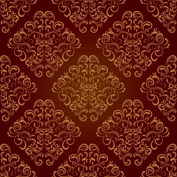 Modèle brun floral sans couture — Image vectorielle