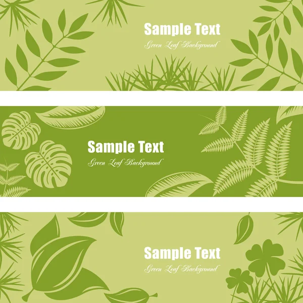 Набір банерів зеленого листя — стоковий вектор