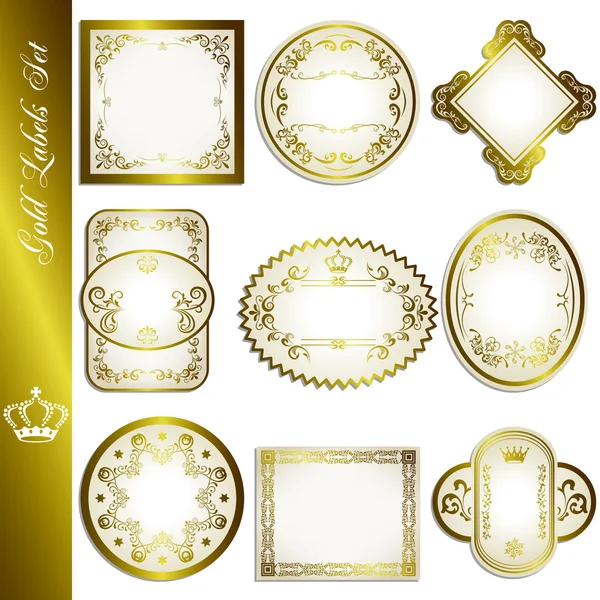 Conjunto de marcos oro — Archivo Imágenes Vectoriales