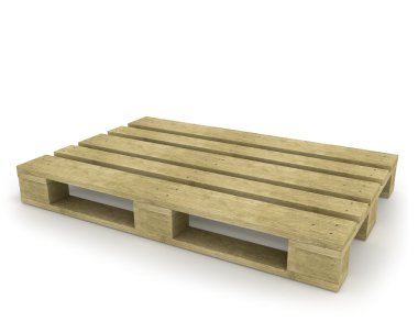 Wooden pallet isolated on white clipart