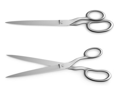 Scissors closed and opened clipart