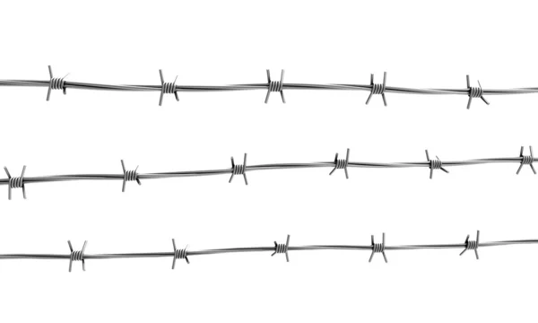 Barbed wire three lines — Stock Photo, Image