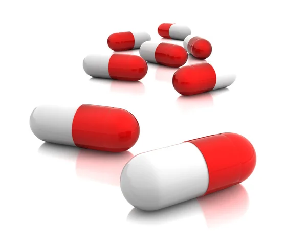 Pocas píldoras rojas — Foto de Stock