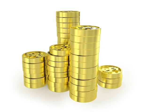Několik sloupců mincí — Stock fotografie