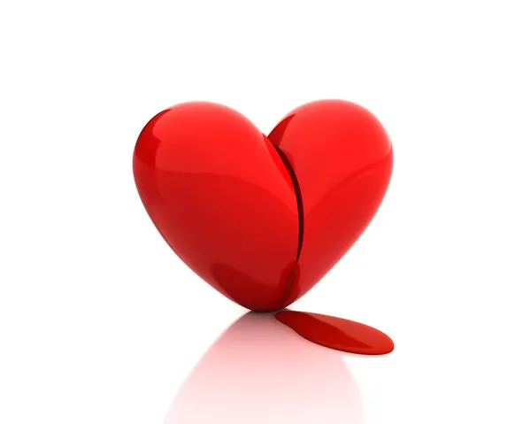Kırık kalp kan ile — Stok fotoğraf