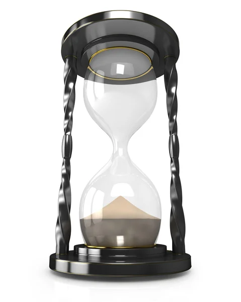 Black hourglass, time is up — Stock Photo, Image