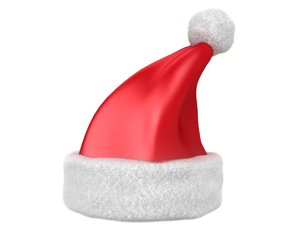 Chapeau Santa rouge traditionnel vue latérale isolée — Photo
