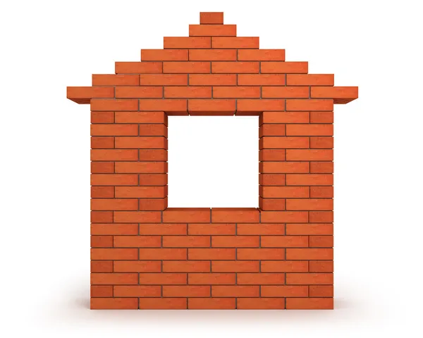 Abstract house made from orange bricks front view — Stock Image Abstract house made from orange bricks front view Stock Picture