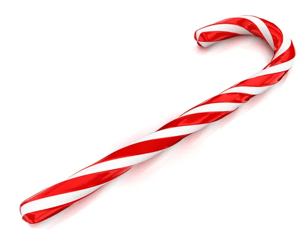 Kerstmis candy cane geïsoleerd op witte achtergrond Rechtenvrije Stockfoto's