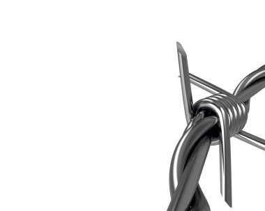 Barbed wire spike closeup, corner version clipart