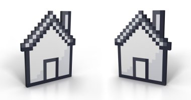 iki farklı açılardan bakış açısı pixelated evde