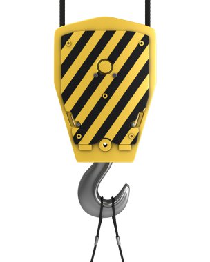Yellow crane hook, front view clipart