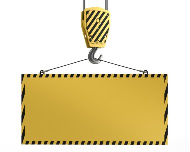 Yellow crane hook lifting blank yellow for design purposes clipart