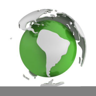 Abstract green globe, South America part clipart