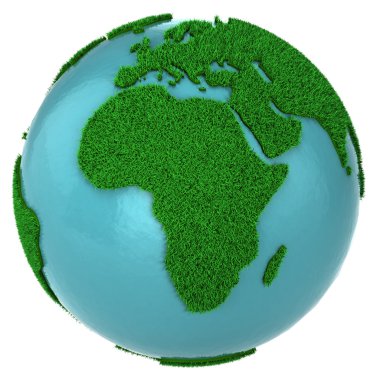 Globe of grass and water, Africa part clipart