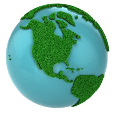 Globe of grass and water, North America part clipart