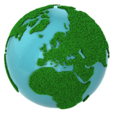 Globe of grass and water, Europe part clipart