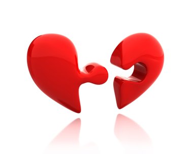 Heart puzzle from two parts broken down clipart