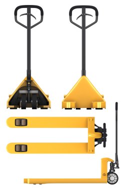 Pallet truck, four views clipart