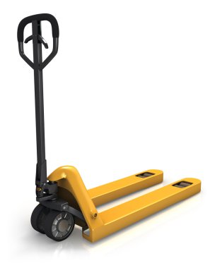 Pallet truck in perspective, rear view clipart