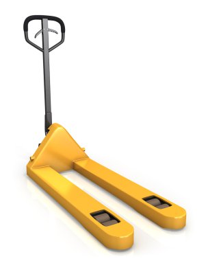 Pallet truck in perspective, front view clipart