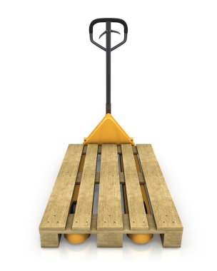 Pallet truck with empty pallet in perspective,front view clipart