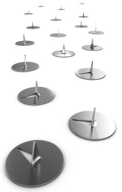 Path of metal thumbtacks clipart