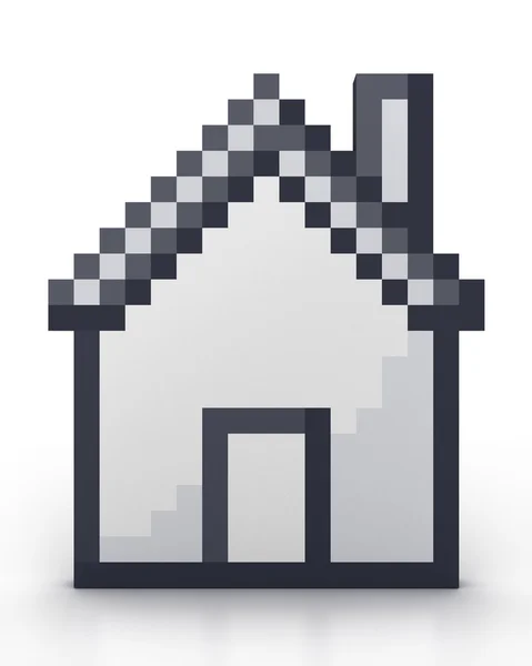Pixelated house frontal view — Stock Photo, Image